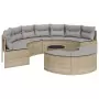 Set Divani da Giardino Semicircolare 3 pz in Polyrattan Beige