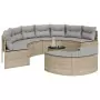 Set Divani da Giardino Semicircolare 3 pz in Polyrattan Beige