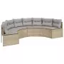 Set Divani da Giardino Semicircolare 3 pz in Polyrattan Beige