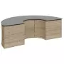 Set Divani da Giardino Semicircolare 3 pz in Polyrattan Beige