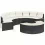 Set Divani da Giardino Semicircolare 3 pz in Polyrattan Nero