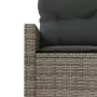 Divano da Giardino con Cuscini Semicircolare Grigio Polyrattan