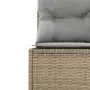 Divano Giardino Tavolo e Cuscini Semicircolare Beige Polyrattan