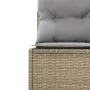 Divano da Giardino con Cuscini Circolare Beige in Polyrattan