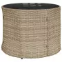 Divano Giardino con Tavolo e Cuscini Circolare Beige Polyrattan