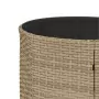 Divano Giardino con Tavolo e Cuscini Circolare Beige Polyrattan