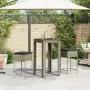 Set Bar da Giardino 3pz con Cuscini Grigio in Polyrattan