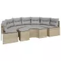 Set Divani da Giardino Semicircolare 2 pz in Polyrattan Beige