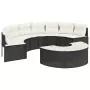 Set Divani da Giardino Semicircolare 2 pz in Polyrattan Nero