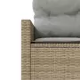 Divano Giardino Tavolo e Cuscini Semicircolare Beige Polyrattan