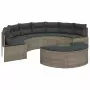 Set Divani da Giardino Semicircolare 2 pz in Polyrattan Grigio