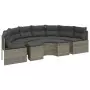 Set Divani da Giardino Semicircolare 2 pz in Polyrattan Grigio