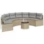 Divano da Giardino con Cuscini Semicircolare Beige Polyrattan