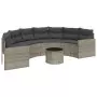 Divano Giardino Tavolo Cuscini Semicircolare Grigio Polyrattan