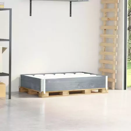 Paretale per Pallet Grigio 120x80 cm in Legno Massello di Pino