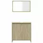 Set Mobili da Bagno 2 pz Rovere Sonoma in Legno Multistrato