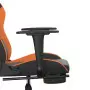 Sedia Gaming Massaggio Poggiapiedi Nero e Arancione Similpelle