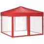 Tenda per Feste Pieghevole con Pareti Laterali Rosso 3x3 m