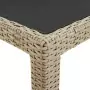 Tavolo Giardino Beige 250x100x75cm Vetro Temperato e Polyrattan