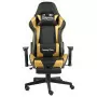 Sedia da Gaming Girevole con Poggiapiedi Oro in PVC