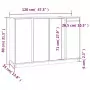 Credenza Nera 120x35x80 cm in Legno Massello di Pino