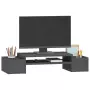 Supporto per Monitor Grigio 70x27,5x15cm Legno Massello di Pino