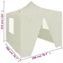 Gazebo Professionale Pieghevole con 4 Pareti 2x2m Acciaio Crema