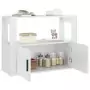 Credenza Bianco Lucido 80x30x60 cm in Legno Multistrato