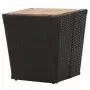 Tavolino Nero 41,5x41,5x43 cm in Polyrattan e Legno di Acacia