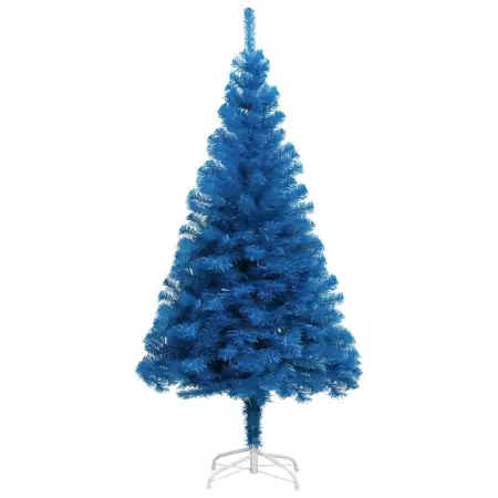 Albero di Natale Artificiale con Supporto Blu 210 cm PVC