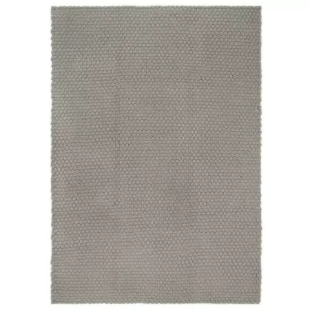 Tappeto Rettangolare Grigio 180x250 cm in Cotone