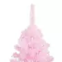Set Albero Natale Artificiale con LED e Palline Rosa 240 cm PVC