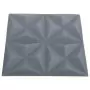 Pannelli Murali 3D 48 pz 50x50 cm Grigi Origami 12 m²