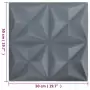 Pannelli Murali 3D 48 pz 50x50 cm Grigi Origami 12 m²
