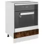 Mobile da Forno Rovere Fumo 60x46x81,5 cm in Legno Multistrato