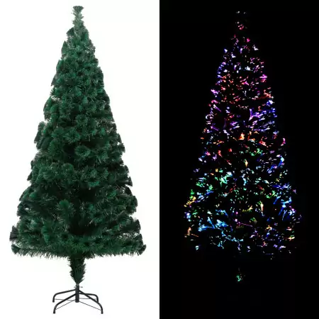 Albero di Natale Artificiale Supporto Verde 240 cm Fibra Ottica