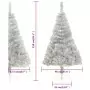 Albero di Natale Artificiale a Metà con Base Argento 150 cm PVC