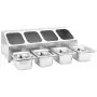 Supporto Gastronorm con 4 Contenitori GN 1/6 in Acciaio Inox