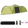 Tenda Igloo da Campeggio 650x240x190 cm per 8 Persone Verde