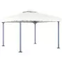 Gazebo con Stringa di Luci LED 300x300 cm Crema in Alluminio