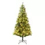 Albero di Natale con LED e Pigne Verde 225 cm in PVC e PE