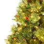 Albero di Natale con LED e Pigne Verde 225 cm in PVC e PE