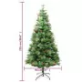 Albero di Natale con LED e Pigne Verde 225 cm in PVC e PE