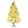 Albero di Natale con Neve Floccata LED e Pigne 195 cm PVC e PE