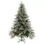 Albero di Natale con LED e Pigne Verde e Bianco 150 cm PVC e PE