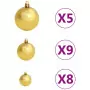 Set Albero Natale Satinato con LED Palline e Pigne 150 cm