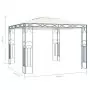 Gazebo con Stringa di Luci LED 300x300 cm Crema