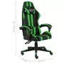 Sedia da Gaming Nero e Verde in Similpelle