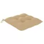 Sedie da Giardino con Cuscini Beige 3 pz Massello di Teak