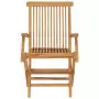 Sedie da Giardino con Cuscini Beige 4 pz Massello di Teak